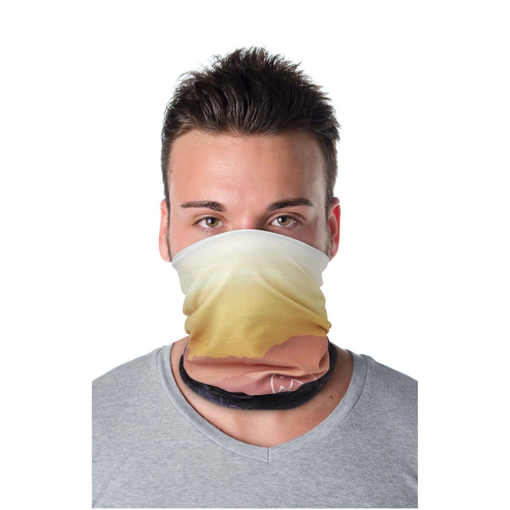 Bufanda versátil de RPET en sublimación, dobladillo y capa polar "Zoya"  - Negro intenso